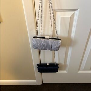 Elegant Gray and Dark Navy Clutch Set